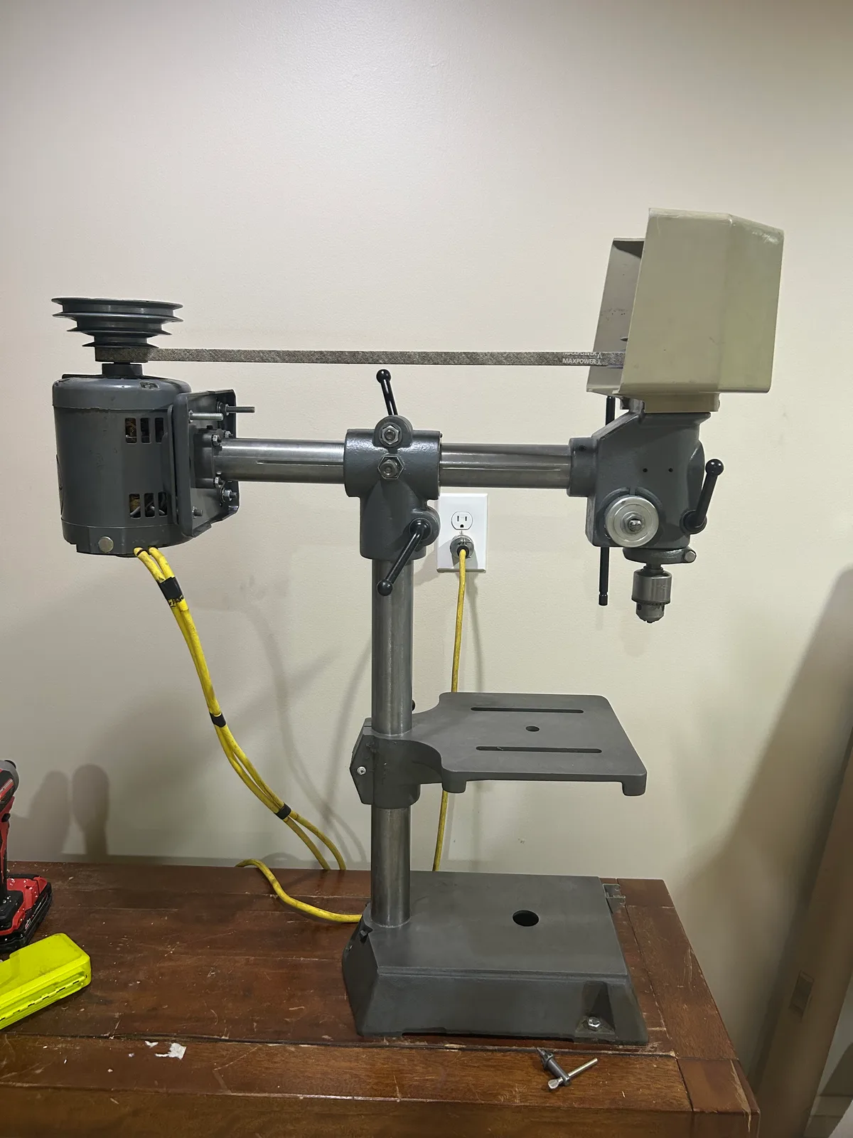 The restored press, back on the bench