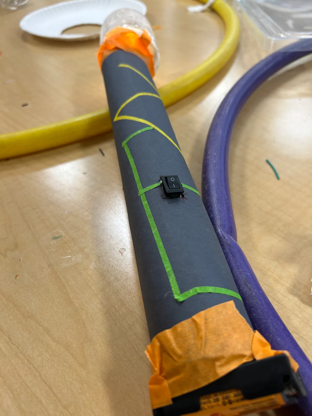 The same lantern with a switch taped into the tube