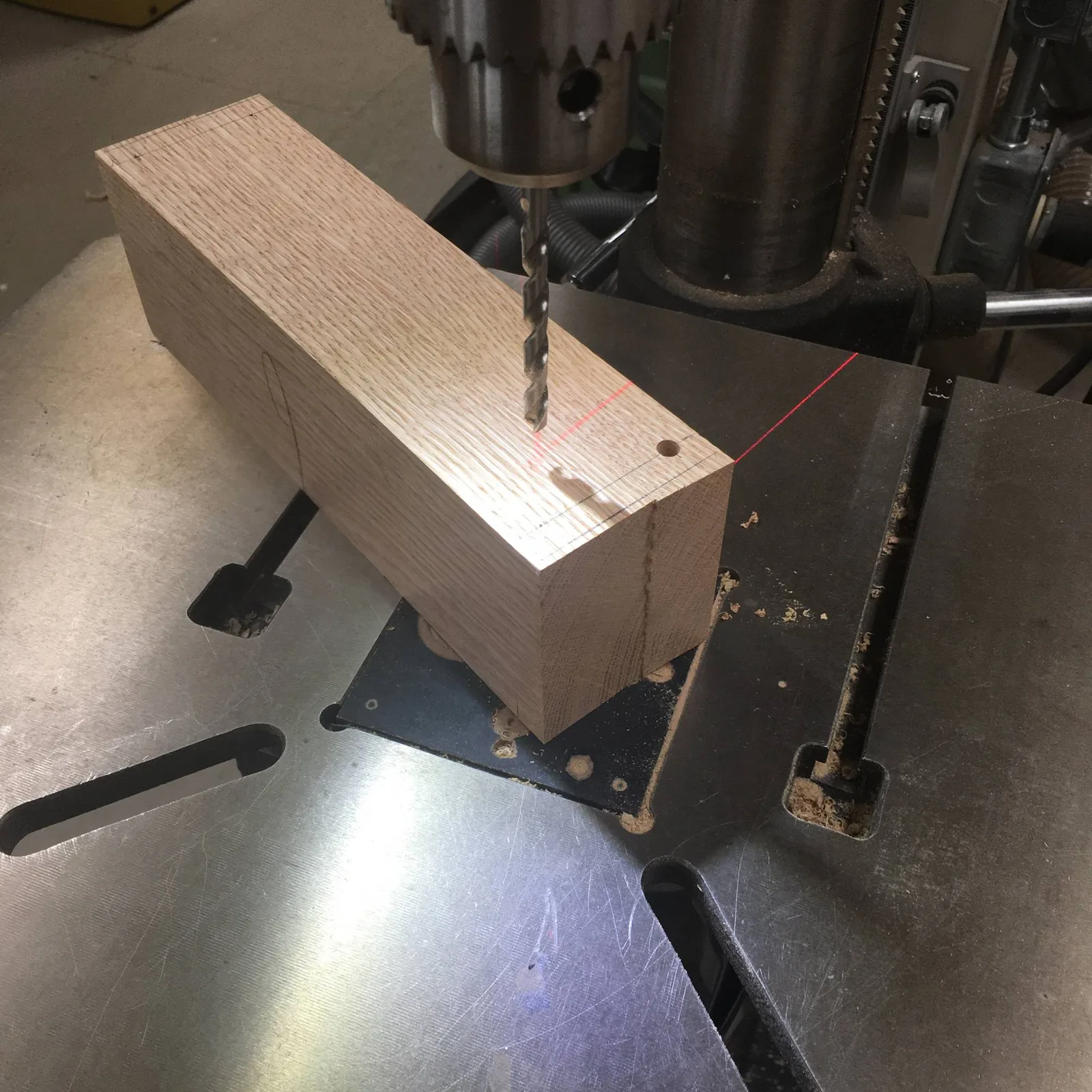 Drilling registration holes on the drill press