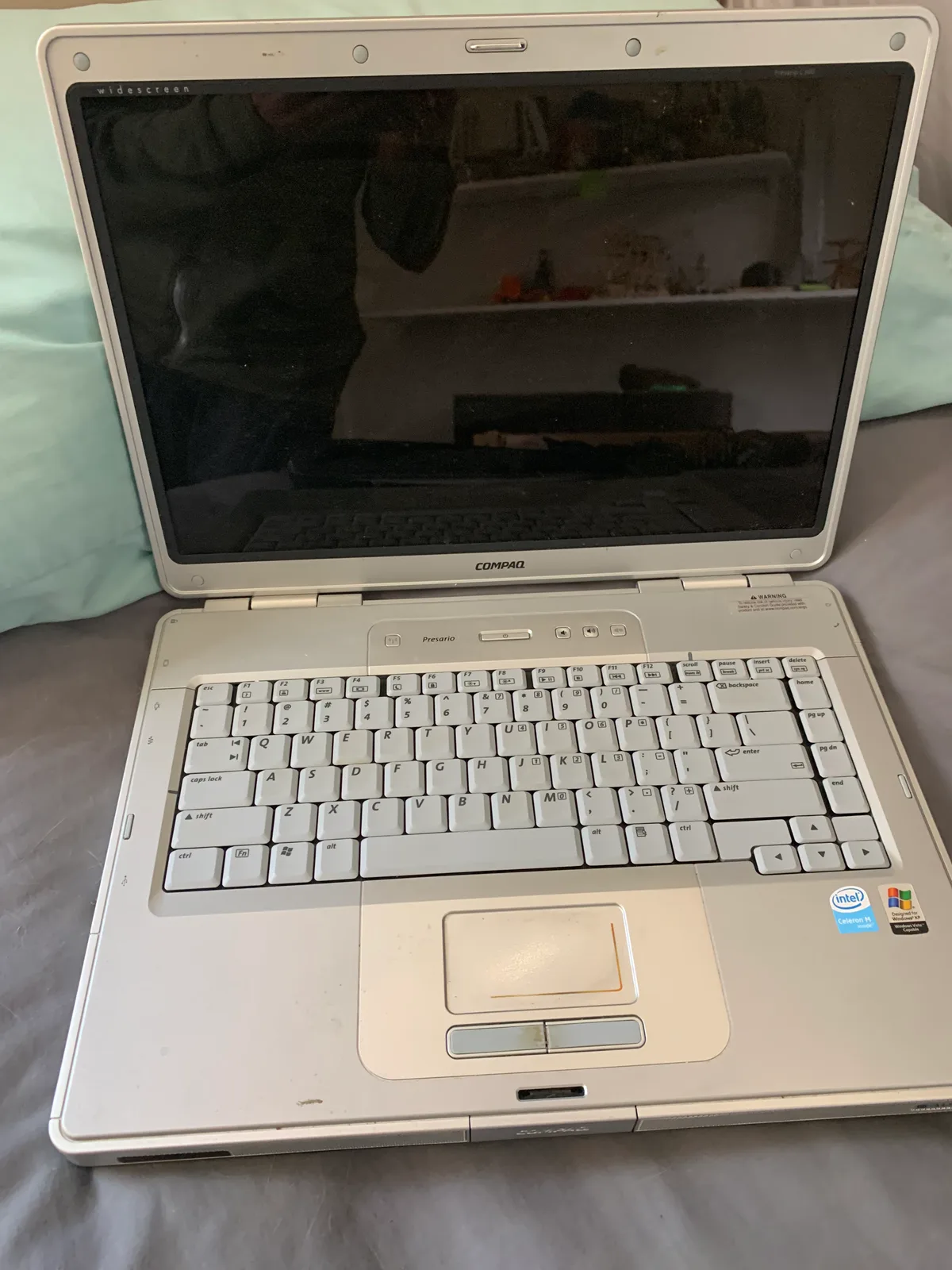 The donor laptop, saved from the trash