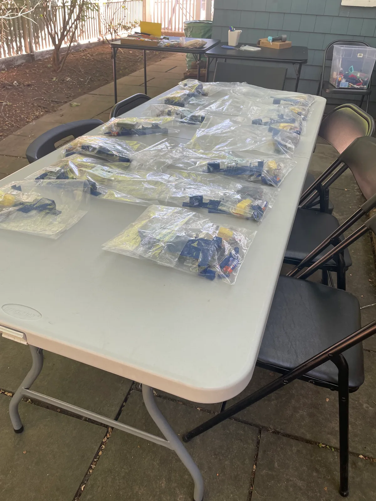 A kit per child, bagged and ready on the table